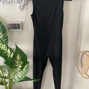 Sleek Black Jumpsuit CAT SUIT HOLLOWEEN